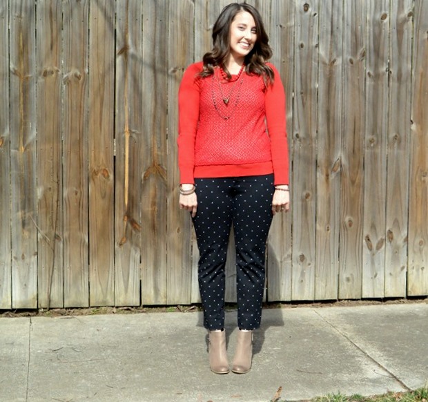 Pinspired: Red Lace-Front Sweater and Polka Dot Pixies | NCsquared Life