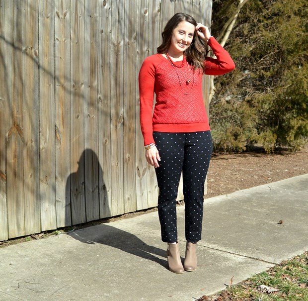 Pinspired: Red Lace-Front Sweater and Polka Dot Pixies | NCsquared Life