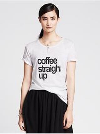 "Coffee Straight Up" Tee - White